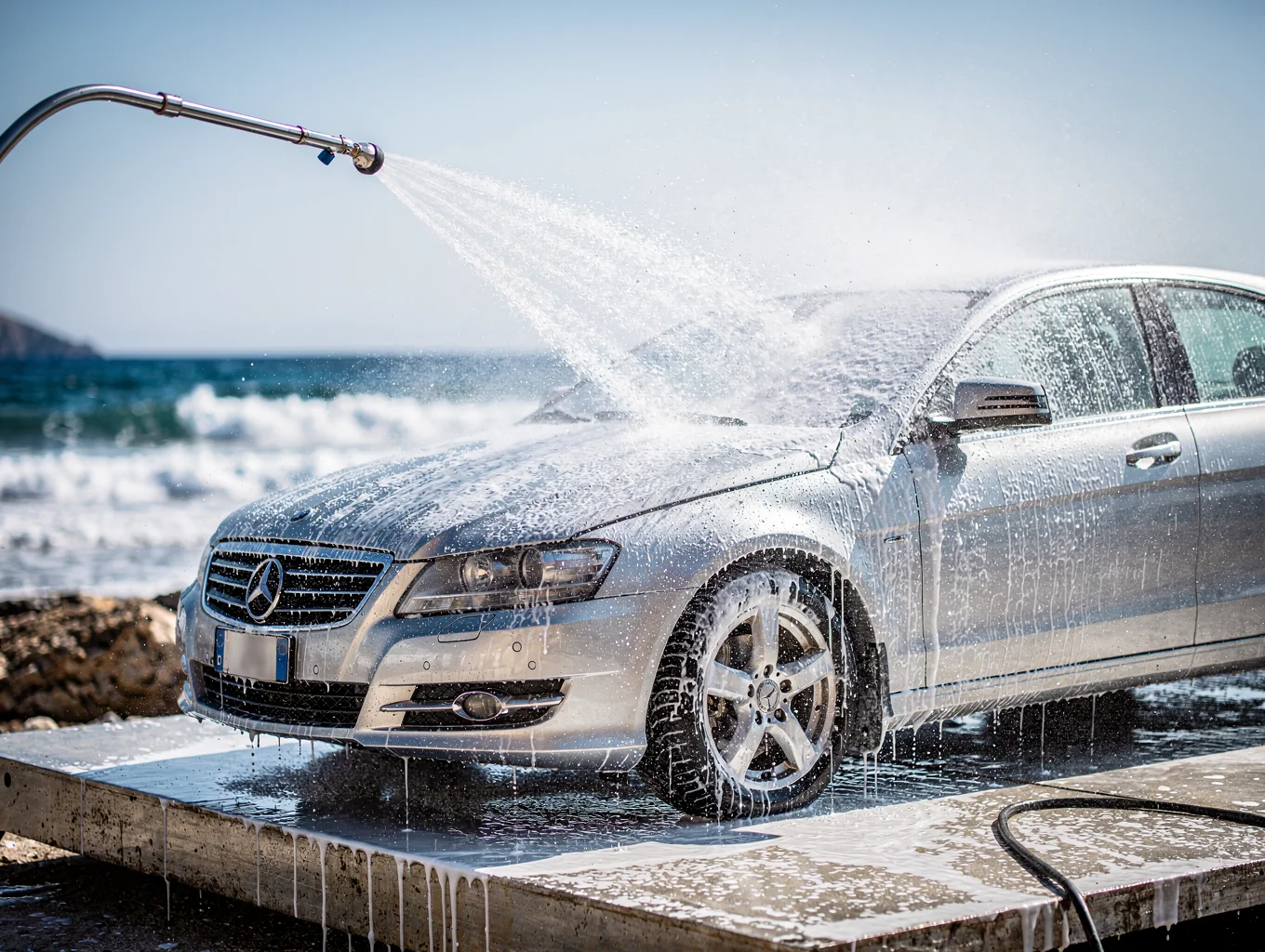 Professional exterior car wash and detailing